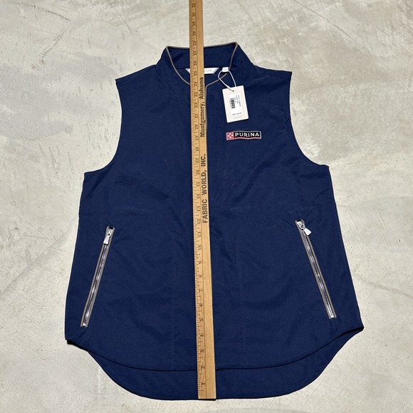 NWT $245 Peter Millar Women's SZ M Navy Surge Full Zip Vest Purina Logo Brand - Picture 6 of 10